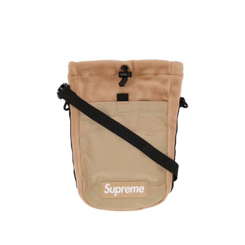 Supreme Polartec sling bag taupe